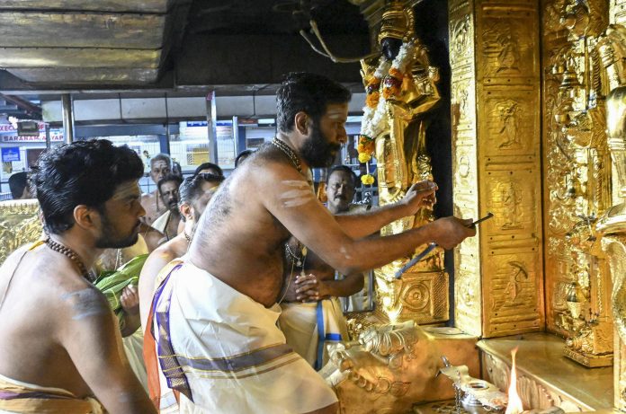 Devotees at Lord Ayyappa Temple during Mandalam-Makaravilakku season