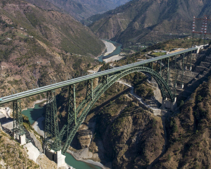 Under-construction Chenab Bridge in J-K