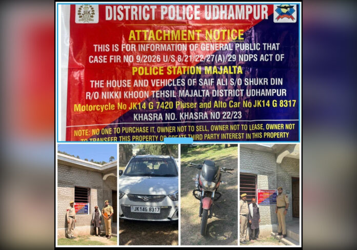 Six Held With Drugs, Assets Worth Rs 73 Lakh Attached In J&K’s Udhampur